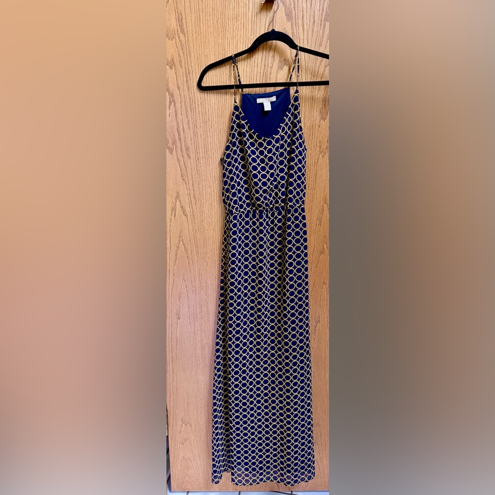Banana Republic Midnight Blue and Gold Dress